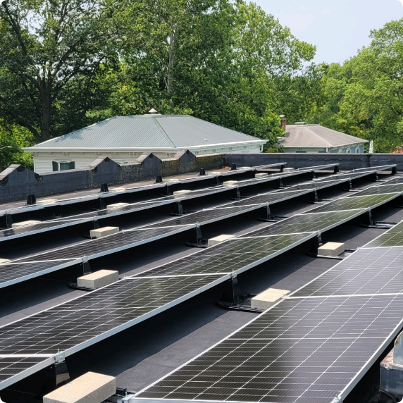 solar panels on roof