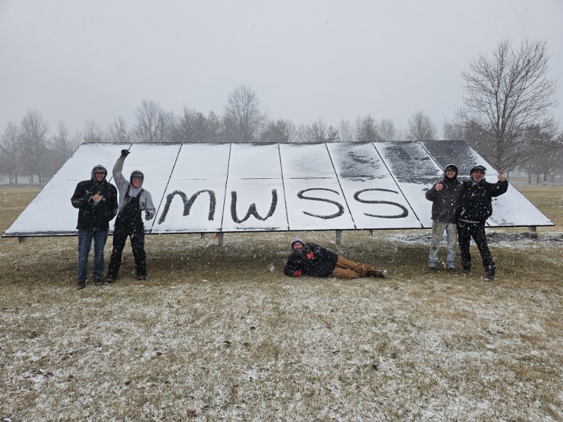 Team on a snowy day